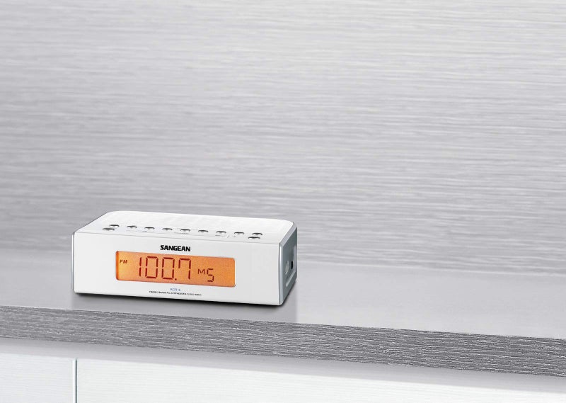 SANGEAN راديو ساعة رقمي AM/FM Sangean RCR-5، أبيض - Image 2